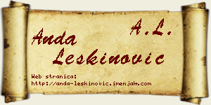 Anda Leškinović vizit kartica
